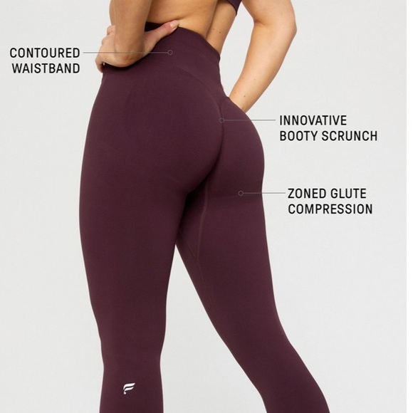 NWT Fabletics Seamless Scrunch High-Waisted Legging Oxblood S S92 - Picture 4 of 6